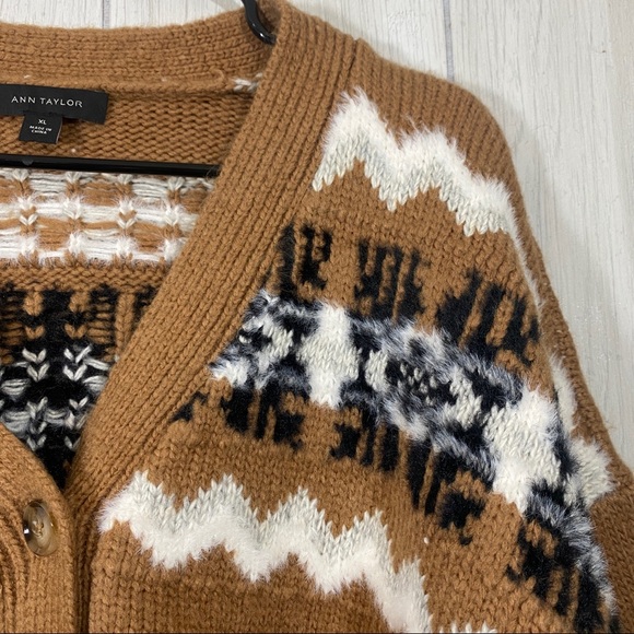 Ann Taylor Cropped Fair Isle Cardigan size XL - Picture 7 of 11